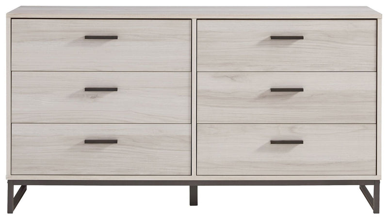 Socalle - Light Natural - Six Drawer Dresser - Vinyl-wrapped-Washburn's Home Furnishings