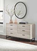 Socalle - Light Natural - Six Drawer Dresser - Vinyl-wrapped-Washburn's Home Furnishings