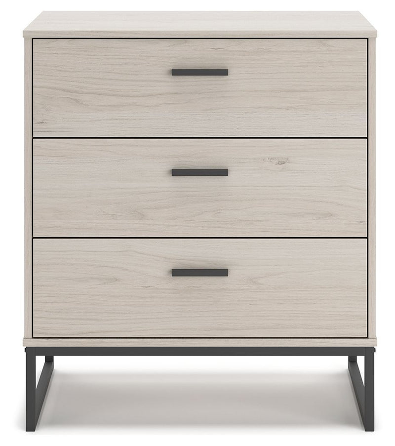 Socalle - Light Natural - Three Drawer Chest - Vinyl-wrapped-Washburn's Home Furnishings