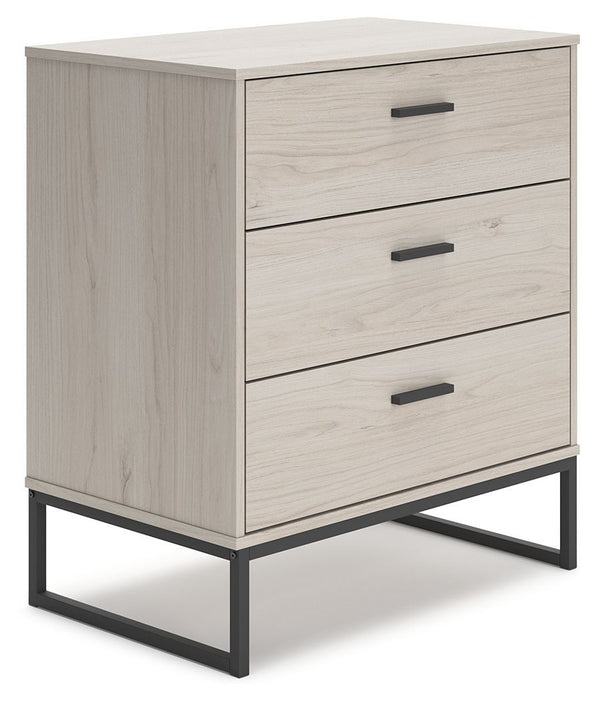 Socalle - Light Natural - Three Drawer Chest - Vinyl-wrapped-Washburn's Home Furnishings