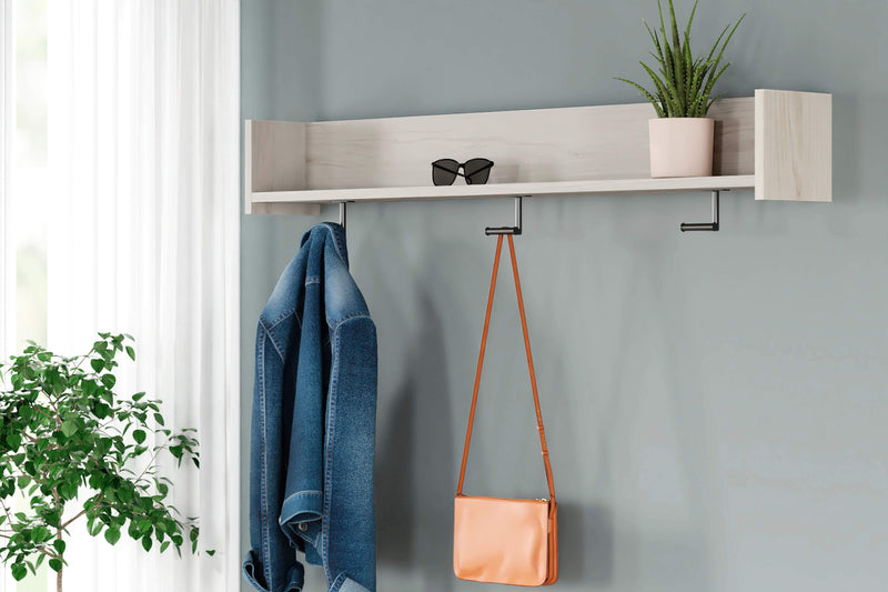 Socalle - Light Natural - Wall Mounted Coat Rack W/shelf-Washburn's Home Furnishings