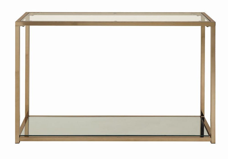 Sofa Table With Mirror Shelf - Yellow-Washburn's Home Furnishings