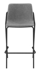 Solid Back Upholstered Bar Stools - Grey (set Of 2)-Washburn's Home Furnishings