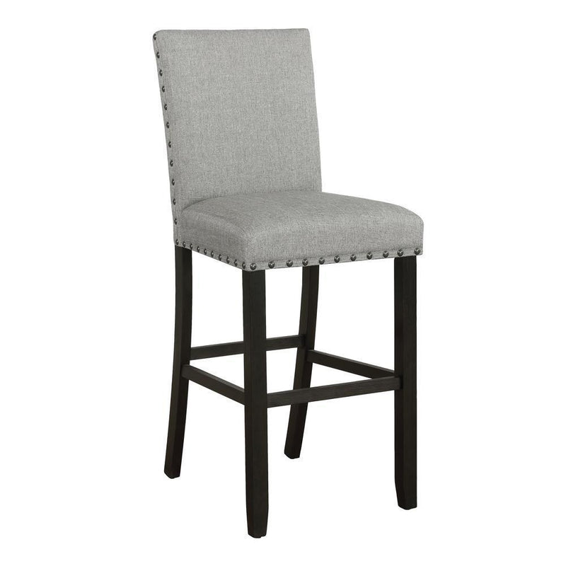 Solid Back Upholstered Bar Stools - Light Grey (set Of 2)-Washburn's Home Furnishings