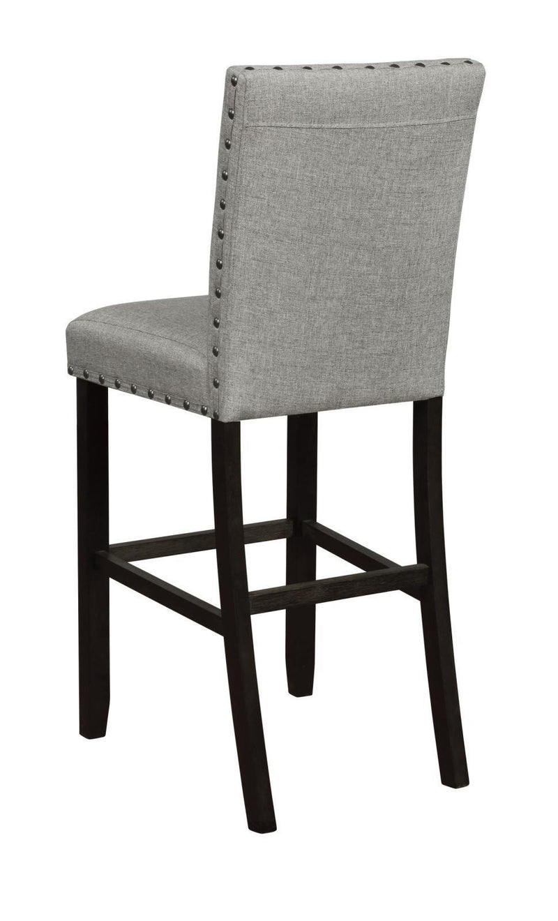 Solid Back Upholstered Bar Stools - Light Grey (set Of 2)-Washburn's Home Furnishings