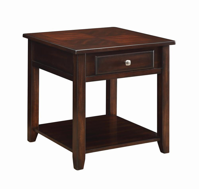 Square 1-shelf End Table - Walnut-Washburn's Home Furnishings