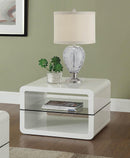 Square 2-shelf End Table - White-Washburn's Home Furnishings