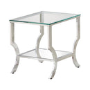 Square End Table With Mirrored Shelf - Pearl Silver-Washburn's Home Furnishings