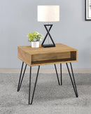 Square End Table With Open Compartment - Light Brown-Washburn's Home Furnishings