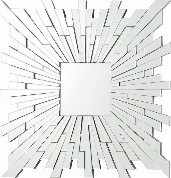 Square Sunburst Wall Mirror - Pearl Silver-Washburn's Home Furnishings