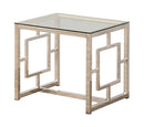 Square Tempered Glass Top End Table - Beige-Washburn's Home Furnishings