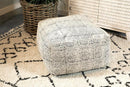 Square Upholstered Floor Pouf - White-Washburn's Home Furnishings