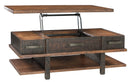 Stanah - Brown / Beige - Lift Top Cocktail Table-Washburn's Home Furnishings