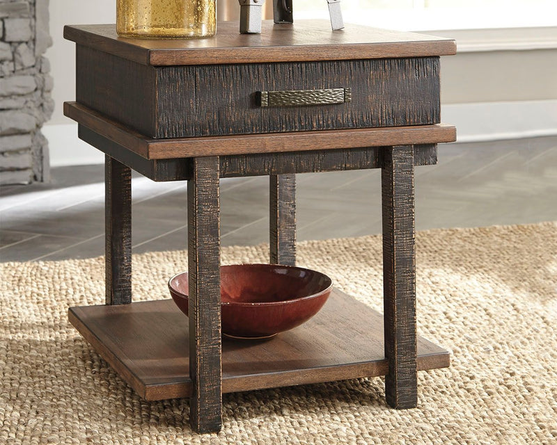 Stanah - Brown / Beige - Rectangular End Table-Washburn's Home Furnishings