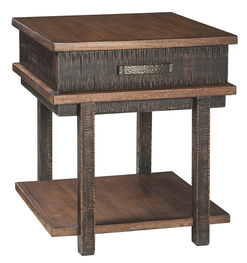 Stanah - Brown / Beige - Rectangular End Table-Washburn's Home Furnishings