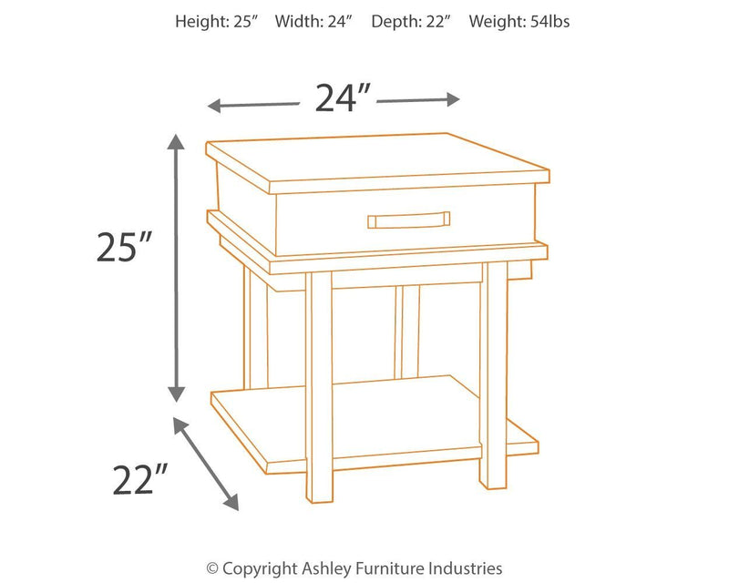 Stanah - Brown / Beige - Rectangular End Table-Washburn's Home Furnishings