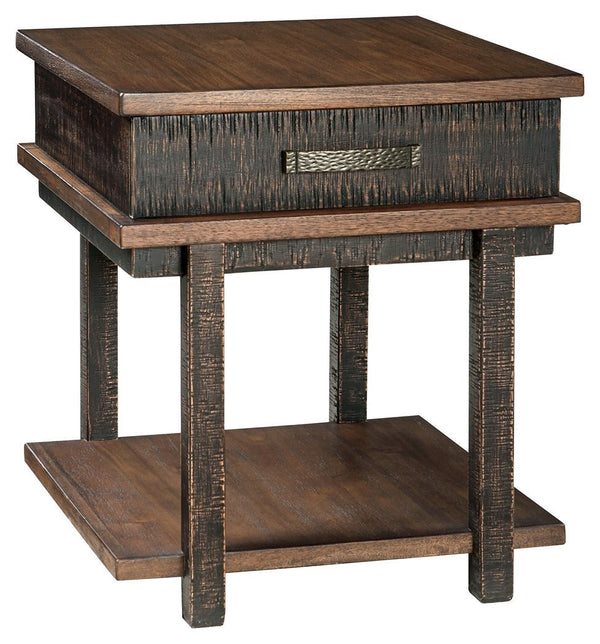 Stanah - Brown / Beige - Rectangular End Table-Washburn's Home Furnishings