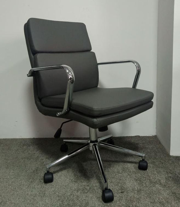 Standard Back Upholstered Office Chair Grey-Washburn's Home Furnishings