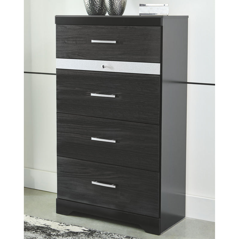 Starberry - Black - Five Drawer Chest-Washburn's Home Furnishings