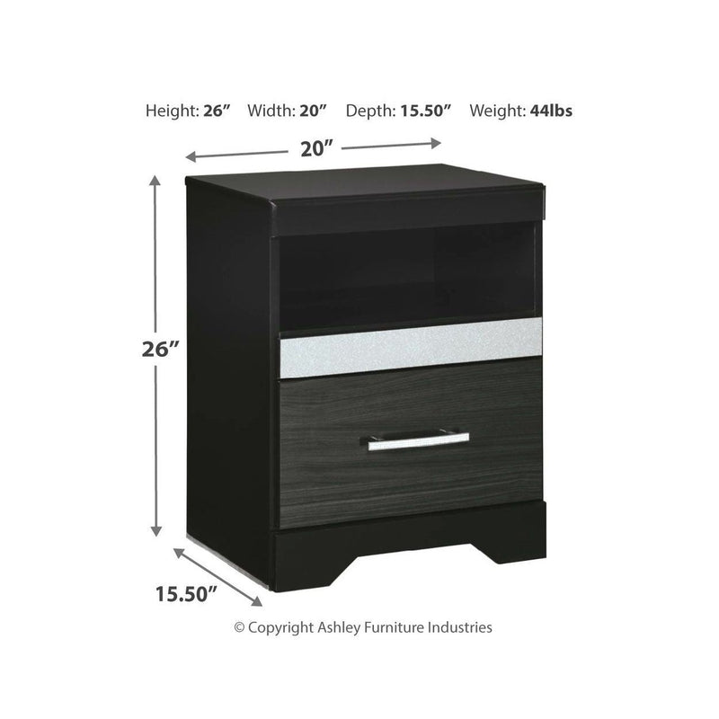 Starberry - Black - One Drawer Night Stand-Washburn's Home Furnishings