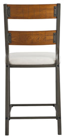 Stellany - Brown/gray - Upholstered Barstool (2/cn)-Washburn's Home Furnishings