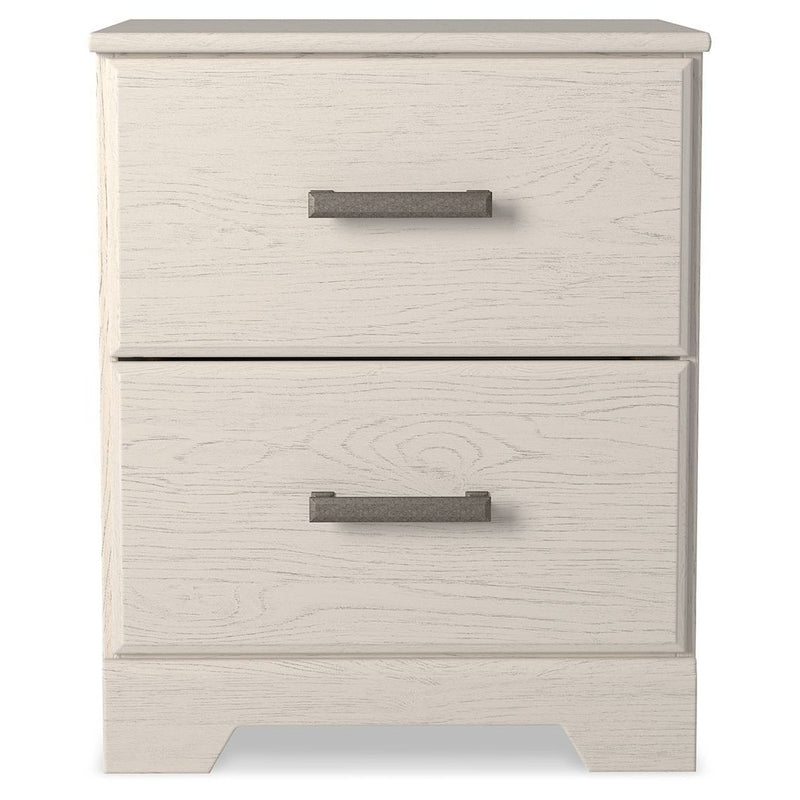 Stelsie - White - Two Drawer Night Stand-Washburn's Home Furnishings