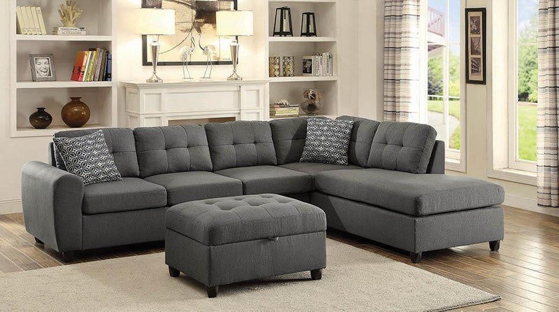 Stonenesse - Sectional - Grey - Storage Ottoman-Washburn's Home Furnishings