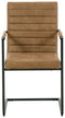 Strumford - Caramel/black - Dining Uph Arm Chair (2/cn)-Washburn's Home Furnishings