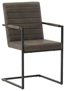 Strumford - Gray / Black - Dining Uph Arm Chair (2/cn)-Washburn's Home Furnishings