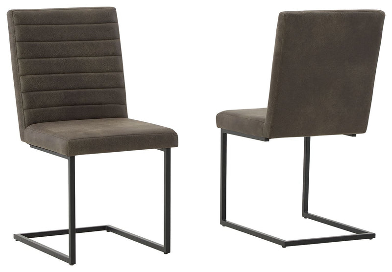 Strumford - Gray/black - Dining Chair (set Of 2)-Washburn's Home Furnishings