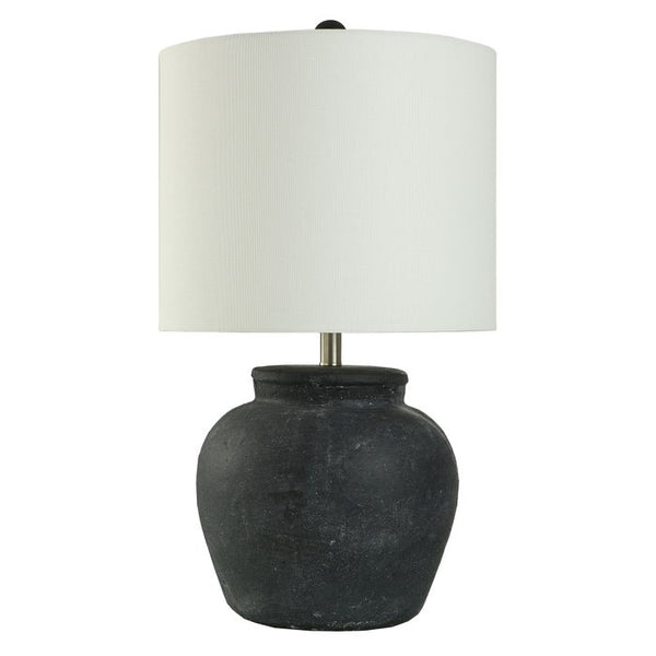 StyleCraft Arlo Cotta Rustic Cement Table Lamp in a Distressed Cream 26.5"H-Washburn's Home Furnishings