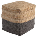 Sweed - Natural/black - Pouf - Rectangular-Washburn's Home Furnishings