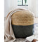 Sweed - Natural/black - Pouf - Round-Washburn's Home Furnishings