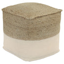 Sweed - Natural/white - Pouf - Rectangular-Washburn's Home Furnishings