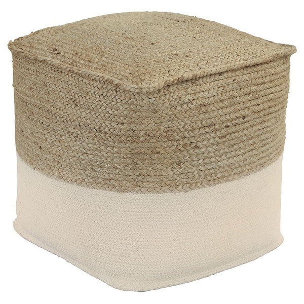 Sweed - Natural/white - Pouf - Rectangular-Washburn's Home Furnishings