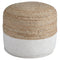 Sweed - Natural/white - Pouf - Round-Washburn's Home Furnishings