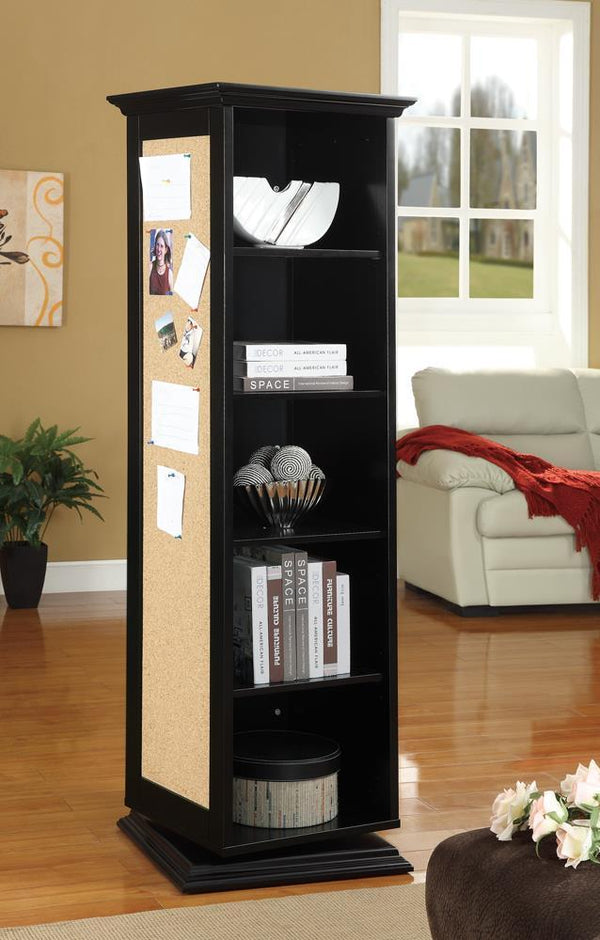 Swivel Accent Cabinet With Cork Board - Black-Washburn's Home Furnishings