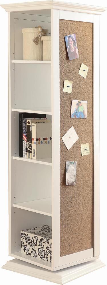 Swivel Accent Cabinet With Cork Board - White-Washburn's Home Furnishings