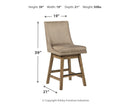 Tallenger - Beige - Uph Swivel Barstool (2/cn)-Washburn's Home Furnishings