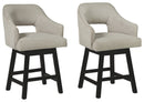 Tallenger - Beige - Uph Swivel Barstool (2/cn)-Washburn's Home Furnishings