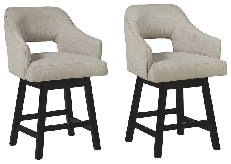 Tallenger - Beige - Uph Swivel Barstool (2/cn)-Washburn's Home Furnishings