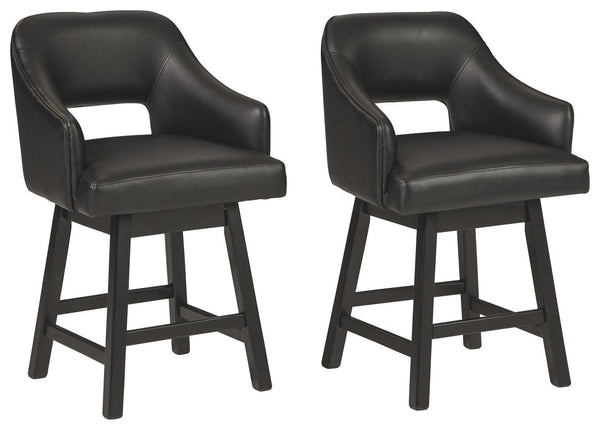 Tallenger - Black/dark Brown - Counter Height Bar Stool (set Of 2)-Washburn's Home Furnishings