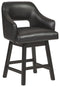 Tallenger - Black/dark Brown - Uph Swivel Barstool (2/cn)-Washburn's Home Furnishings