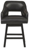 Tallenger - Black/dark Brown - Uph Swivel Barstool (2/cn)-Washburn's Home Furnishings