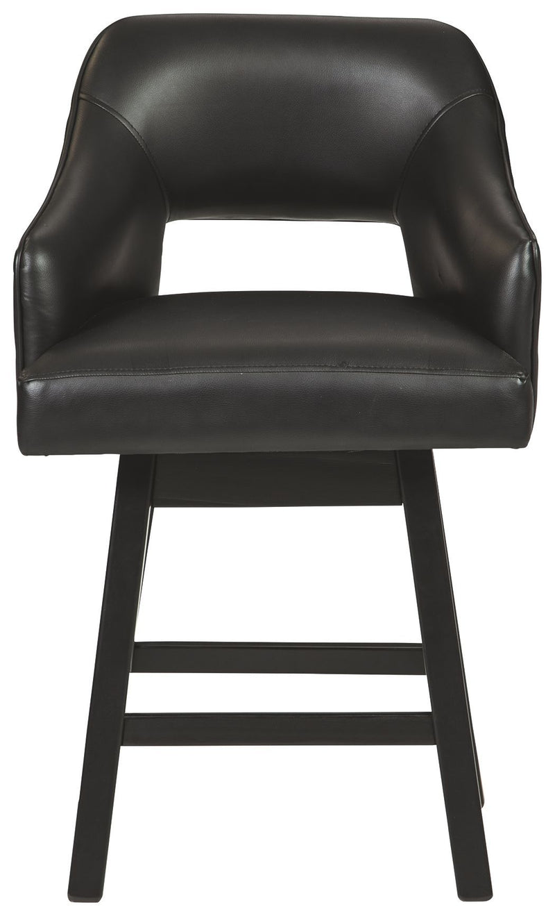 Tallenger - Black/dark Brown - Uph Swivel Barstool (2/cn)-Washburn's Home Furnishings