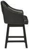 Tallenger - Black/dark Brown - Uph Swivel Barstool (2/cn)-Washburn's Home Furnishings