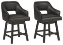 Tallenger - Black/dark Brown - Uph Swivel Barstool (2/cn)-Washburn's Home Furnishings