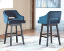 Tallenger - Blue/dark Brown - Bar Height Bar Stool (set Of 2)-Washburn's Home Furnishings