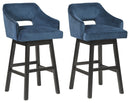 Tallenger - Blue/dark Brown - Bar Height Bar Stool (set Of 2)-Washburn's Home Furnishings