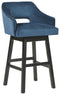 Tallenger - Blue/dark Brown - Tall Uph Swivel Barstool(2/cn)-Washburn's Home Furnishings